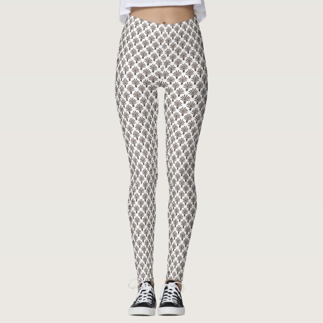 Marrom Mini Palm Árvore Leggings para Mulheres (Frente)