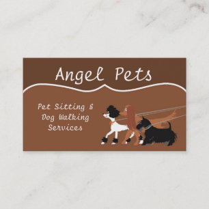 Marrom Pet Sitting Dog Walker Cartão de visita