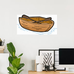 Marrom Wooden Boat Poster
