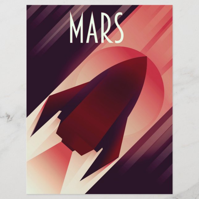 Mars Starship Art Deco Art (Frente)
