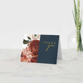 Marsala Autumn Floral | CARTÕES DE AGRADECIMENTOS 