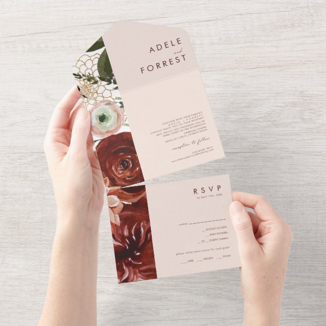 Marsala Autumn Floral | Fecho E Envio (Tearaway)