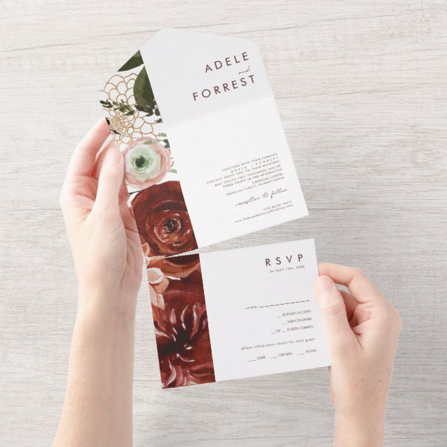 Marsala Autumn Floral | Selo Branco E Envio (Tearaway)