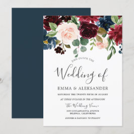 Marsala Burgundy Convite de casamento de vinho tin