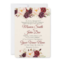 Marsala Burgundy Convite Para Casamento Por Aquare