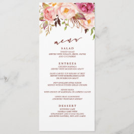 Marsala e Dourado Menu de Casamento do Jardim do B
