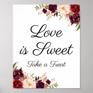 Marsala e o amor floral do rosa são poster doce d
