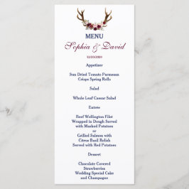 Marsala Floral Antlers Marinho Blue Fall Menu