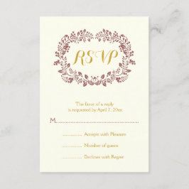 Marsala foliage wreath frame casamento RSVP