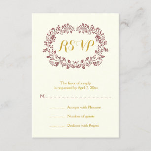 Marsala foliage wreath frame casamento RSVP