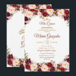 Marsala Watercolor Quinceanera Convite<br><div class="desc">Marsala Watercolor Quinceanera InvitationMis Quince Anos,  15 Birthday, </div>