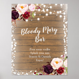 Marsala Winter Bloody Mary Bar cartaz Poster