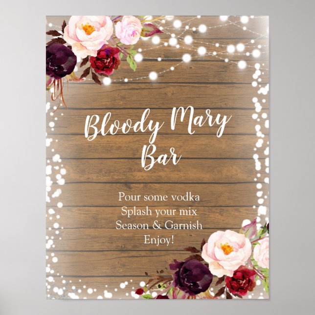 Marsala Winter Bloody Mary Bar cartaz Poster (Frente)