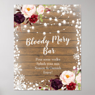 Marsala Winter Bloody Mary Bar cartaz Poster