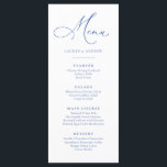 Marselha Bleu e Menu Simples Minimalista Branco<br><div class="desc">Elegante e moderno,  Marselha Bleu e menu minimalista branco. Menu totalmente personalizável para o seu casamento ou evento.</div>
