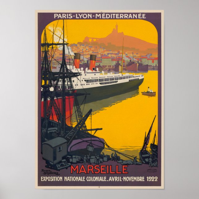 Marselha França Poster vintage 1922 (Frente)