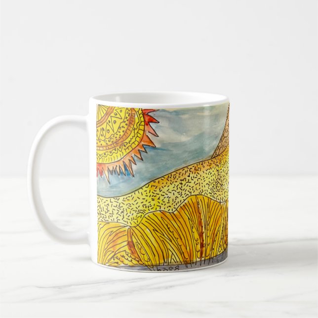 Marsh watercolor numa caneca de café (Esquerda)