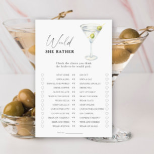 Martini chá de panela ela iria jogar preferencialm