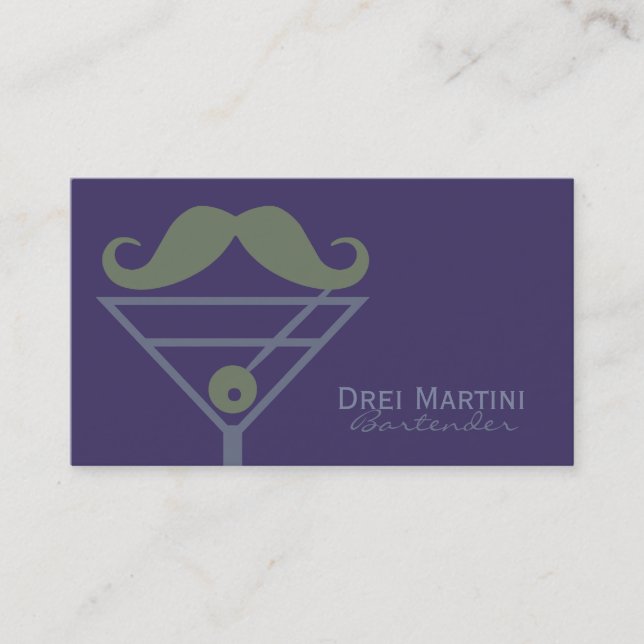"Martini Mustache" cartões de visitas personalizad (Frente)
