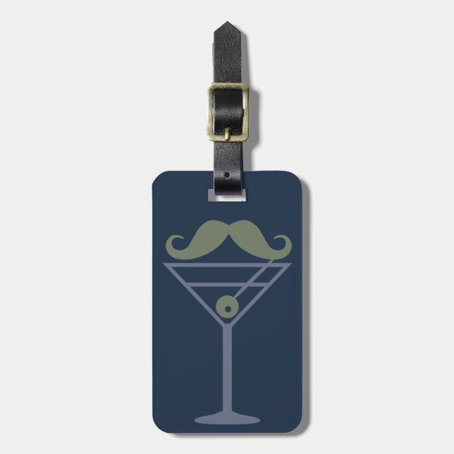 Martini Mustache etiqueta de bagagem personalizada (Frente Vertical)