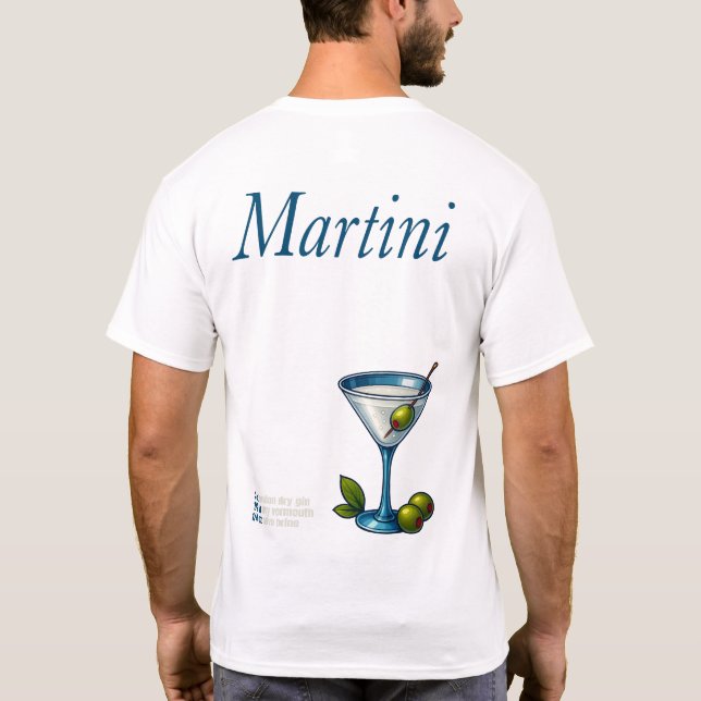 Martini T-Shirt – Classic Gin or Vodka Cocktail (Verso)