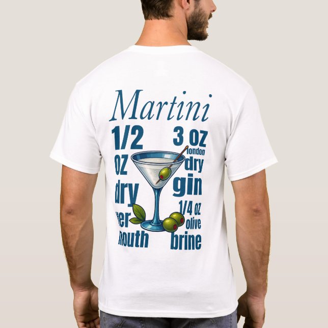 Martini T-Shirt – Classic Gin or Vodka Cocktail (Verso)