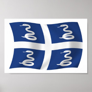 Martinique Flag Poster Impressão