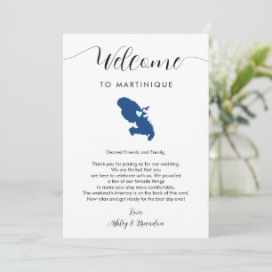 Martinique Map Weding Welcome Itinerary & Letter