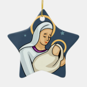 Mary & Baby Jesus Enfeites de natal
