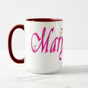 Mary, nome, logotipo, caneca de café combinado