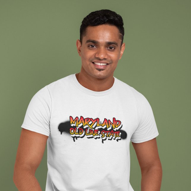 MARYLAND OLD LINE STATE Camiseta Grafite Ousada (Criador carregado)