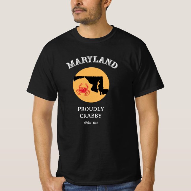 Maryland Proudly Crabby Since 1788 T-Shirt (Frente)