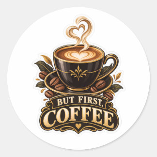 Mas Primeiro, Adesivo de Café – Café Vintage de Lu