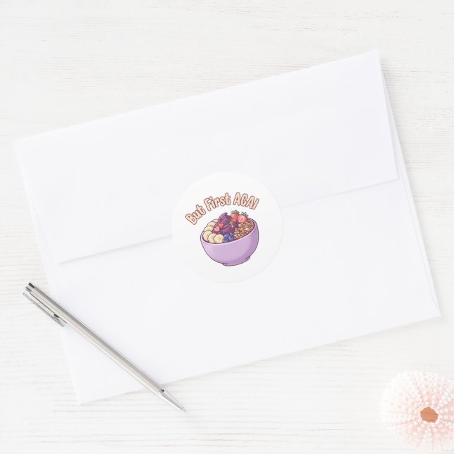 Mas Primeiro Adesivo Kawaii Fofo de Açaí  (Envelope)