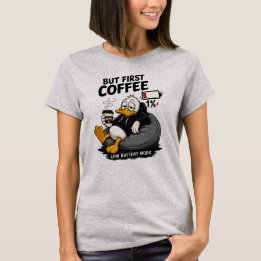 MAS PRIMEIRO CAFÉ Camiseta de Frases de Café