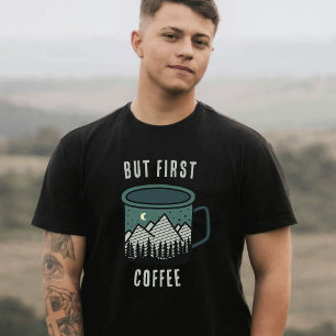 Mas Primeiro Café Camiseta Masculina de Acampament