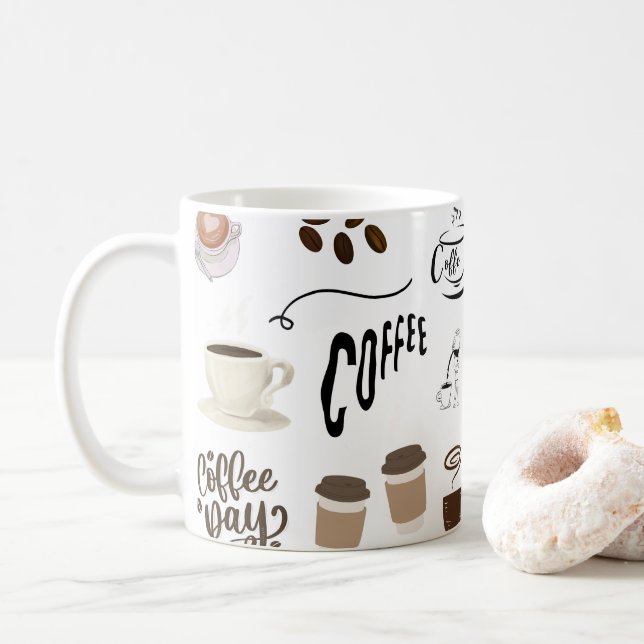 Mas Primeiro, Caneca de Café | Caneca de Cerâmica  (Com Donut)