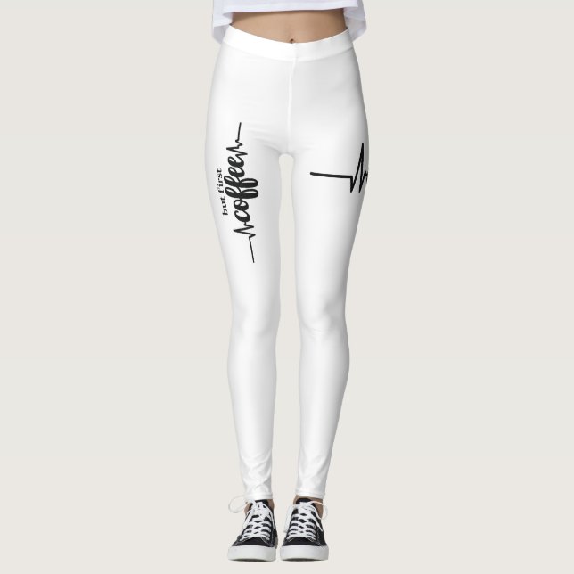 Mas Primeiro Leggings de Café para Amantes de Café (Frente)