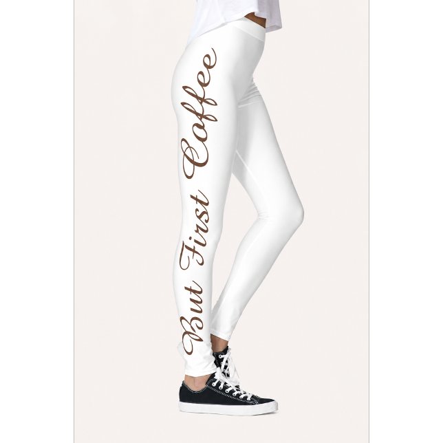 Mas Primeiro Leggings Estampadas de Café (Criador carregado)