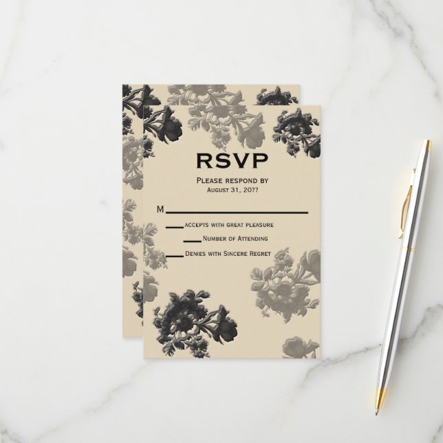 Masala Flora Wedding RSVP (Frente/Verso In Situ)