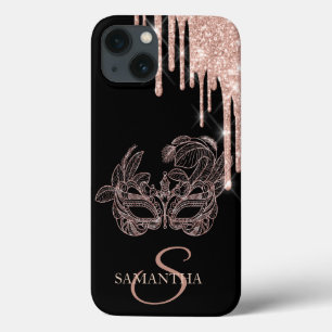 Máscara Chic Elegante com Pingos de Glitter em Ros