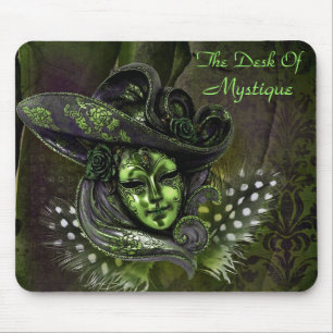 Máscara de carnaval - Peridot Damask Mousepad