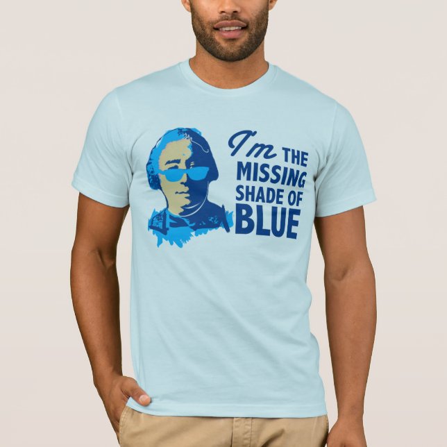 Máscara de David Hume do t-shirt azul (Frente)