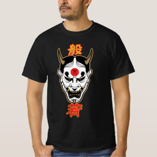 Máscara de Demônio Hannya Design de Camiseta Jap
