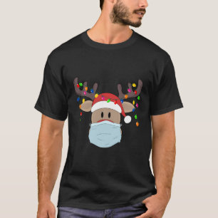 Máscara de Natal Fofo Rudolph Reindeer Camisa Fofo