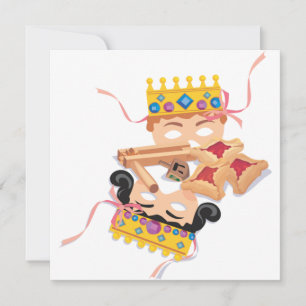 Máscara de Purim e convite dos biscoitos