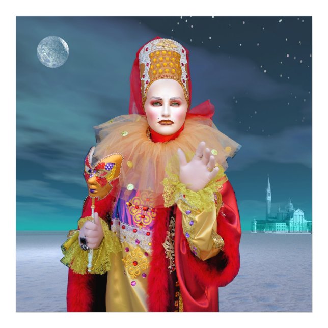 Máscara de Veneza Foto Alargamento (Frente)