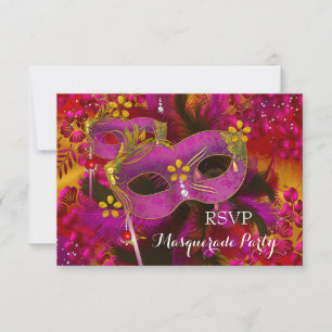 Máscara Floral Dourado Rosa Baile de Máscaras RSVP
