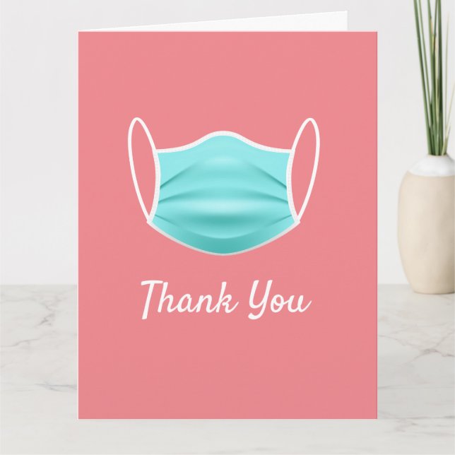 Máscara moderna de Coronavírus Obrigado Cartões Do (Frente)