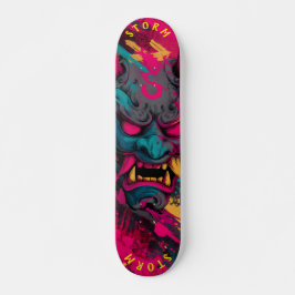 Máscara Oni de Grafite Urbano - Skate personalizáv